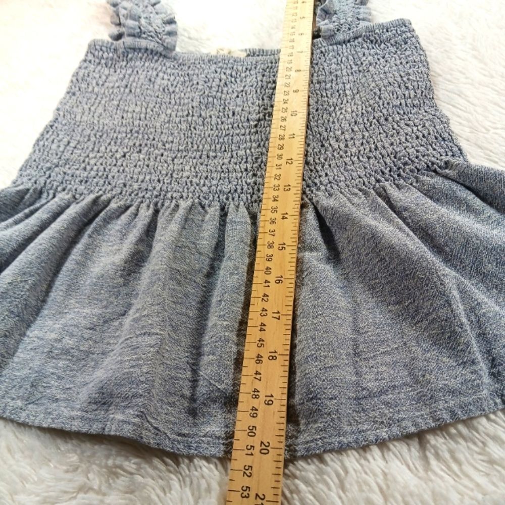 Easel Los Angeles Smocked Peplum Style Tank Top Cotton/Linen Women's Small Grey - Picture 8 of 8